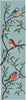 Trans Ocean Ravella 2270/04 Birds On Branches Aqua Area Rug Runner Image