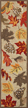 Trans Ocean Ravella 2304/12 Falling Leaves Natural Area Rug Runner Image