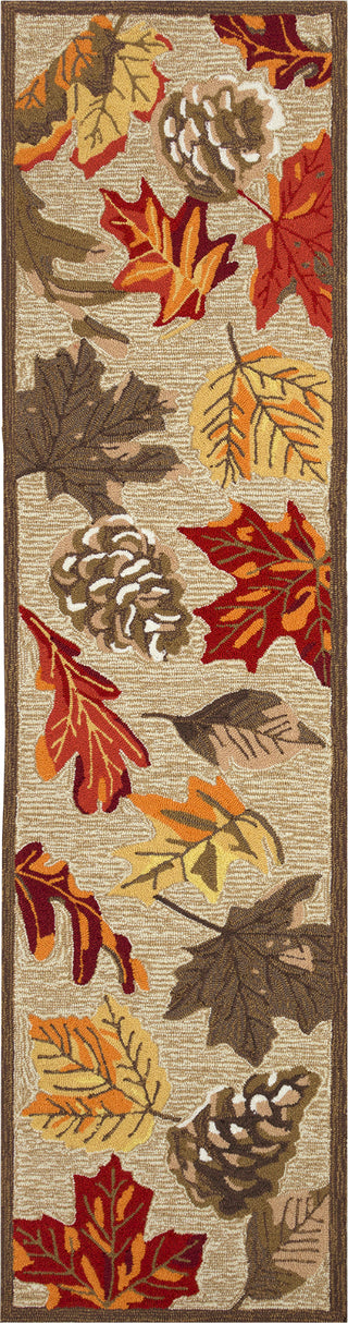 Trans Ocean Ravella 2304/12 Falling Leaves Natural Area Rug Runner Image