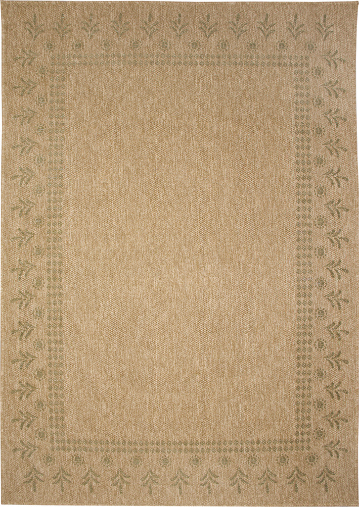 Trans Ocean Sahara 7188/06 Block Print Border Green Area Rug main image