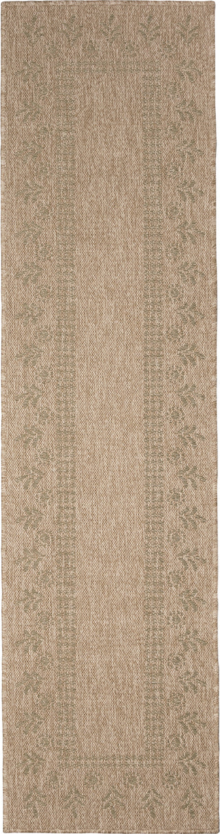 Trans Ocean Sahara 7188/06 Block Print Border Green Area Rug Runner Image