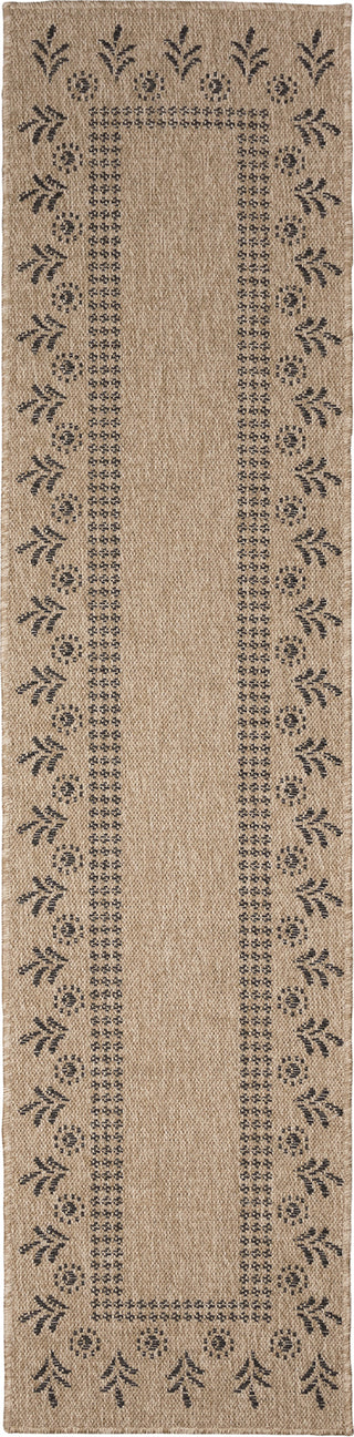 Trans Ocean Sahara 7188/12 Block Print Border Natural Area Rug Runner Image