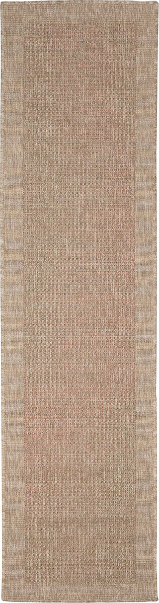 Trans Ocean Sahara 7190/14 Texture Border Terracotta Area Rug Runner Image