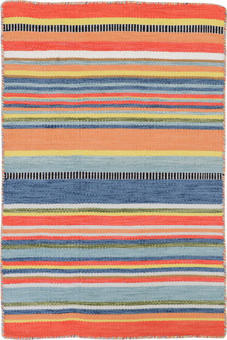 Trans Ocean Sonoma 6258/14 Malibu Stripe Orange Area Rug by Liora Manne 