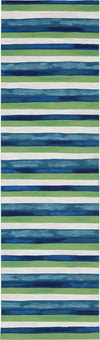 Trans Ocean Visions II 4313/03 Painted Stripes Cool Area Rug Runner Image