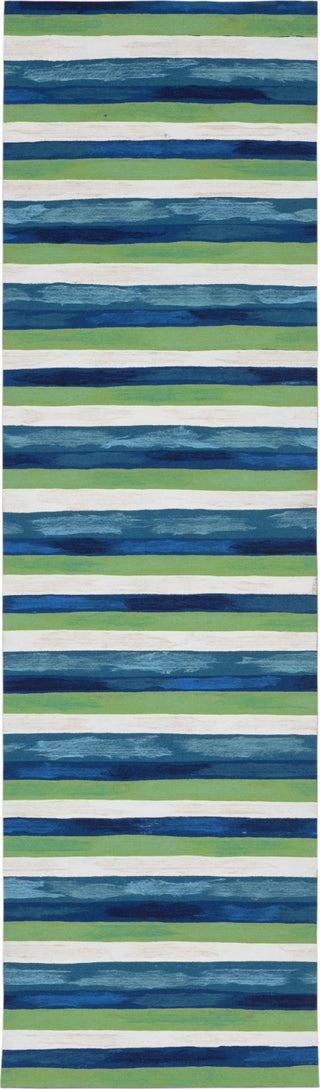 Trans Ocean Visions II 4313/03 Painted Stripes Cool Area Rug Runner Image