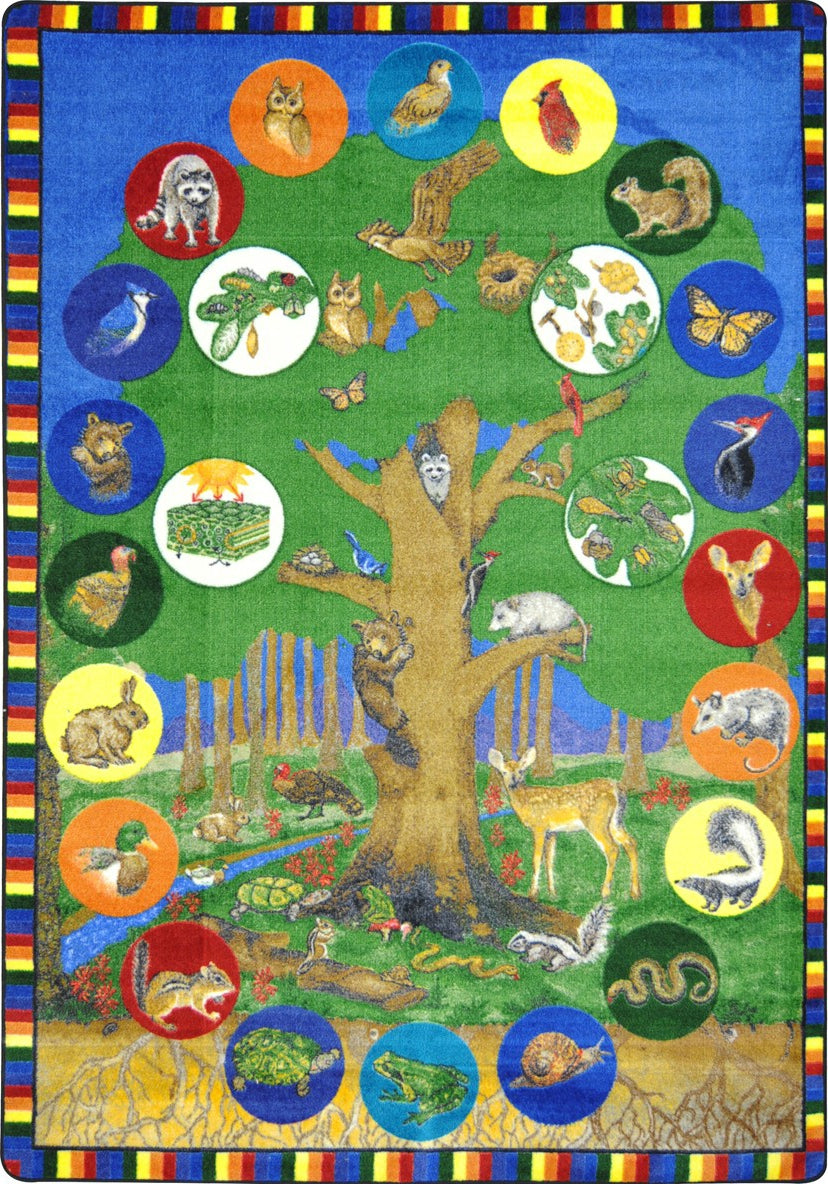 Joy Carpets Kid Essentials Tree of Life Multi Area Rug