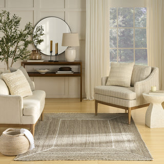 Nourison Terrazzo Jute TRJ01 Natural Grey Area Rug Swatch Image