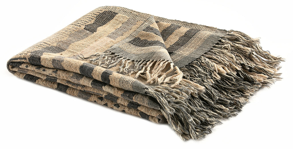 Auskin Woolen Throws Safari Beige/Grey/Black Throw main image