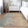 Dalyn Trevi TV13 Teal Machine Washable Area Rug Lifestyle Image Feature