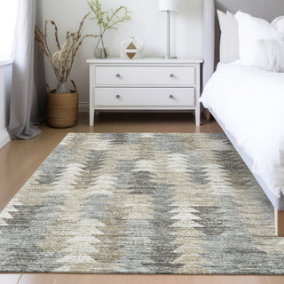 Dalyn Trevi TV20 Taupe Machine Washable Area Rug Lifestyle Image Feature