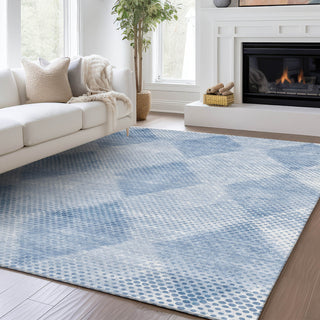 Dalyn Trevi TV4 Blue Machine Washable Area Rug Lifestyle Image Feature