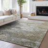 Dalyn Trevi TV7 Taupe Machine Washable Area Rug Lifestyle Image Feature