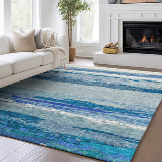 Dalyn Trevi TV8 Blue Machine Washable Area Rug Lifestyle Image Feature