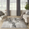 Nourison Twilight TWI30 Grey Ivory Black Area Rug Room Image Feature