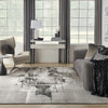 Nourison Twilight TWI30 Grey Ivory Black Area Rug Room Image Feature