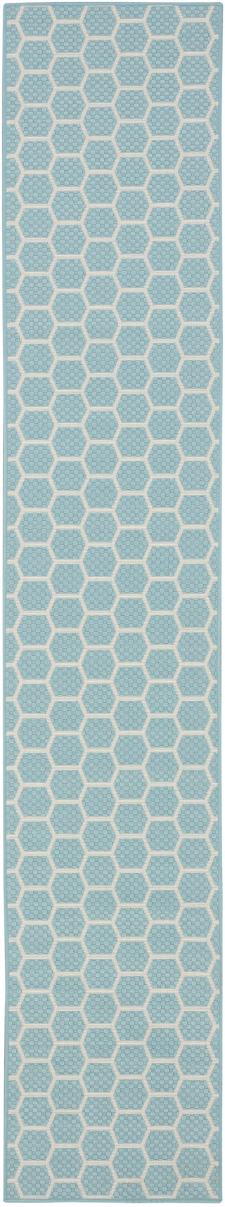 Nourison Twist Reversible TWS01 Aqua Machine Washable Area Rug main image