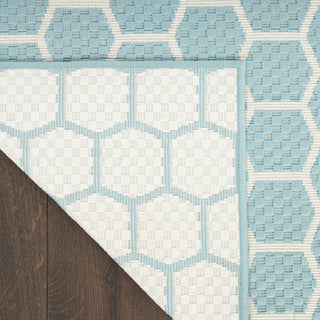 Nourison Twist Reversible TWS01 Aqua Machine Washable Area Rug Corner Image