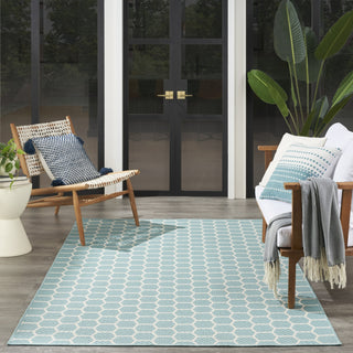 Nourison Twist Reversible TWS01 Aqua Machine Washable Area Rug Room Image Feature