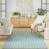 Nourison Twist Reversible TWS01 Aqua Machine Washable Area Rug Corner Image