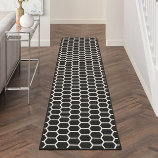 Nourison Twist Reversible TWS01 Black Machine Washable Area Rug Corner Image