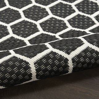 Nourison Twist Reversible TWS01 Black Machine Washable Area Rug Corner Image