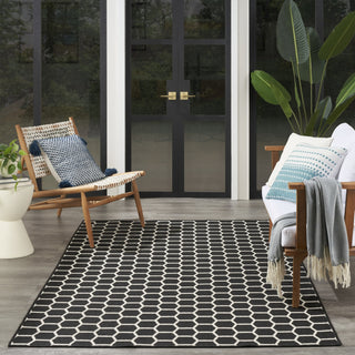 Nourison Twist Reversible TWS01 Black Machine Washable Area Rug Room Image Feature