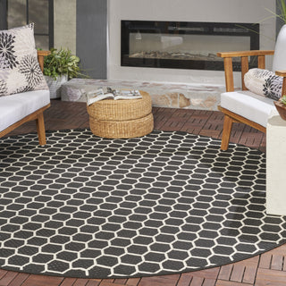 Nourison Twist Reversible TWS01 Black Machine Washable Area Rug Corner Image
