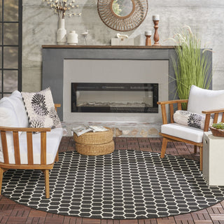 Nourison Twist Reversible TWS01 Black Machine Washable Area Rug Room Image Feature
