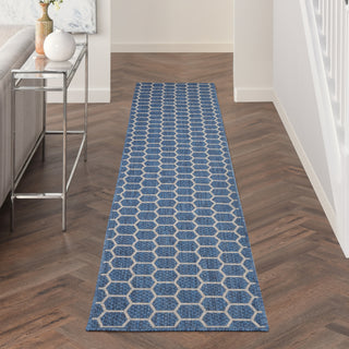 Nourison Twist Reversible TWS01 Blue Machine Washable Area Rug Corner Image