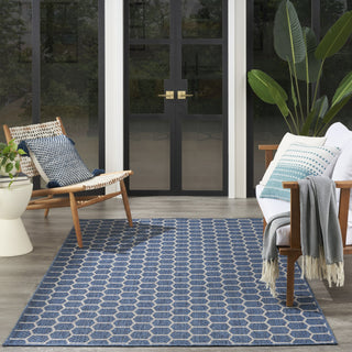 Nourison Twist Reversible TWS01 Blue Machine Washable Area Rug Room Image Feature