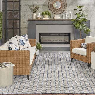 Nourison Twist Reversible TWS01 Blue Machine Washable Area Rug Room Image Feature