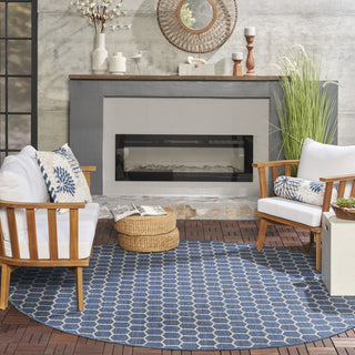 Nourison Twist Reversible TWS01 Blue Machine Washable Area Rug Room Image Feature