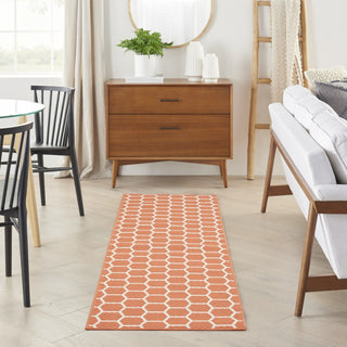 Nourison Twist Reversible TWS01 Coral Machine Washable Area Rug Corner Image