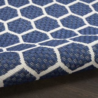 Nourison Twist Reversible TWS01 Navy Machine Washable Area Rug Corner Image