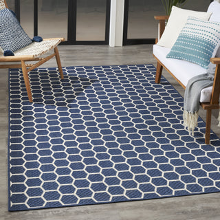 Nourison Twist Reversible TWS01 Navy Machine Washable Area Rug Corner Image