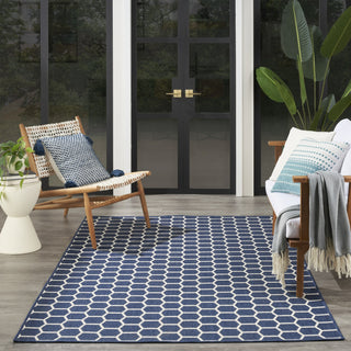 Nourison Twist Reversible TWS01 Navy Machine Washable Area Rug Room Image Feature