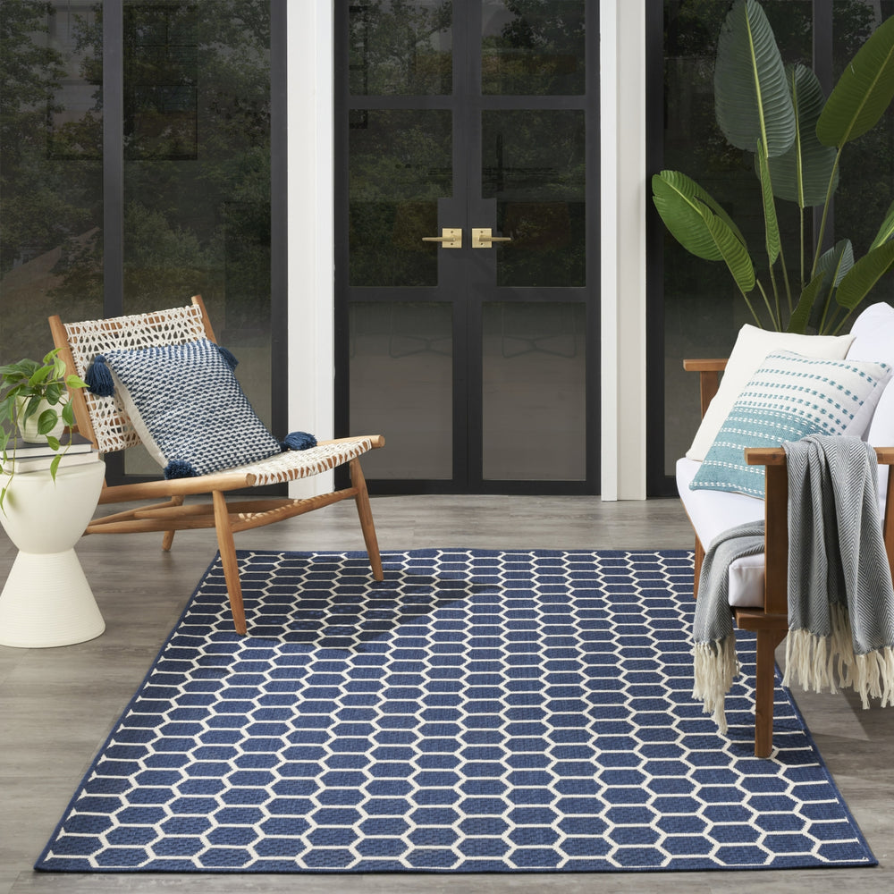 Nourison Twist Reversible TWS01 Navy Machine Washable Area Rug Room Image Feature