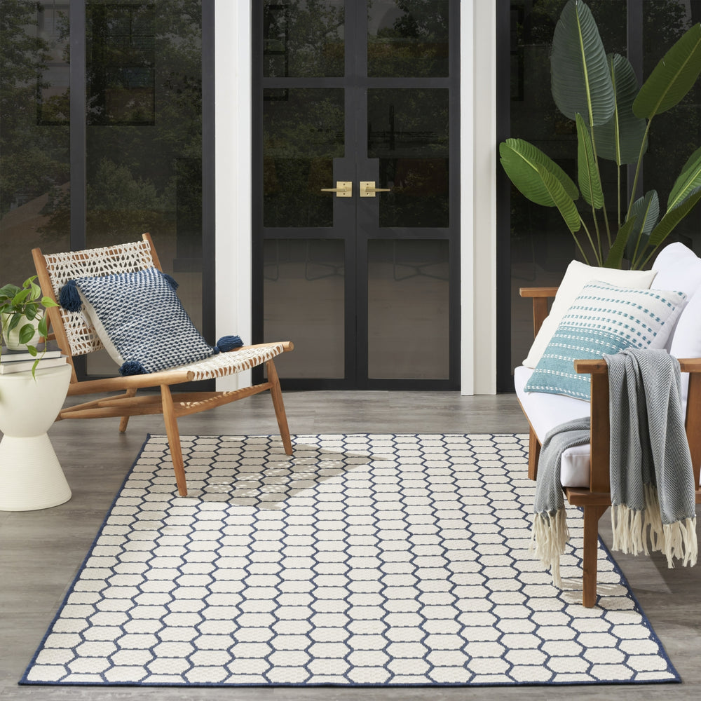 Nourison Twist Reversible TWS01 Navy Machine Washable Area Rug Room Image Feature