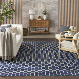 Nourison Twist Reversible TWS01 Navy Machine Washable Area Rug Corner Image