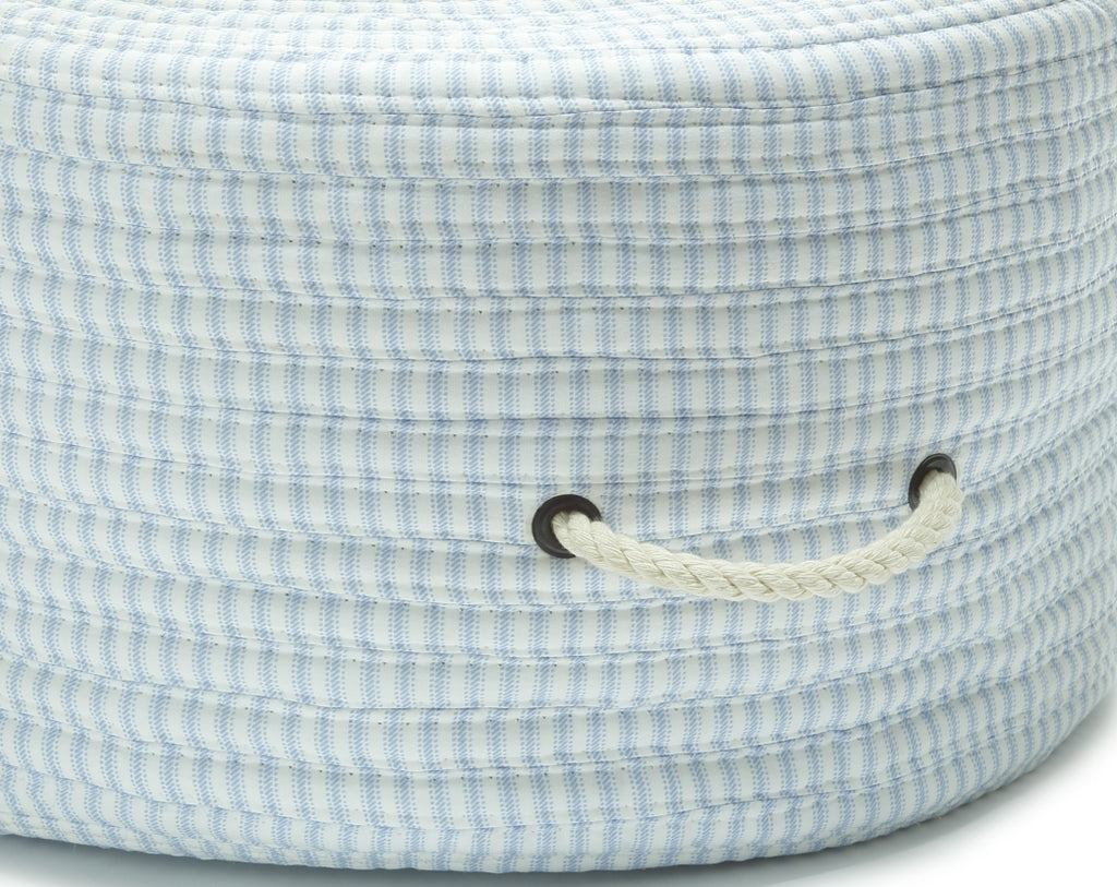 Colonial Mills Ticking Fabric Stripe Pouf TX50 Blue