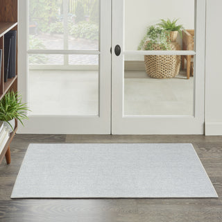 Nourison Textured Home TXH01 Ivory Blue Area Rug Corner Image