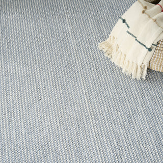 Nourison Textured Home TXH01 Ivory Blue Area Rug Corner Image