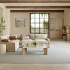 Nourison Textured Home TXH01 Ivory Blue Area Rug Corner Image