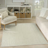 Nourison Textured Home TXH01 Ivory Green Area Rug Corner Image