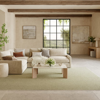Nourison Textured Home TXH01 Ivory Green Area Rug Corner Image