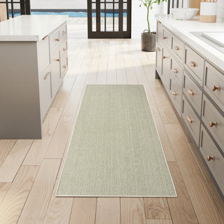 Nourison Textured Home TXH01 Ivory Green Area Rug Corner Image