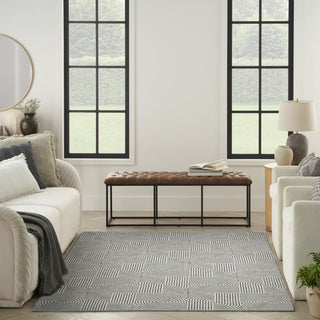 Nourison Textured Home TXH02 Charcoal Ivory Area Rug Room Scene Feature