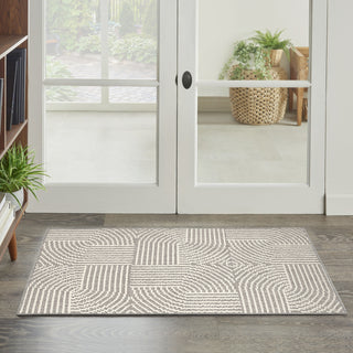 Nourison Textured Home TXH02 Grey Ivory Area Rug Corner Image