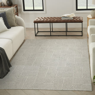 Nourison Textured Home TXH02 Grey Ivory Area Rug Corner Image